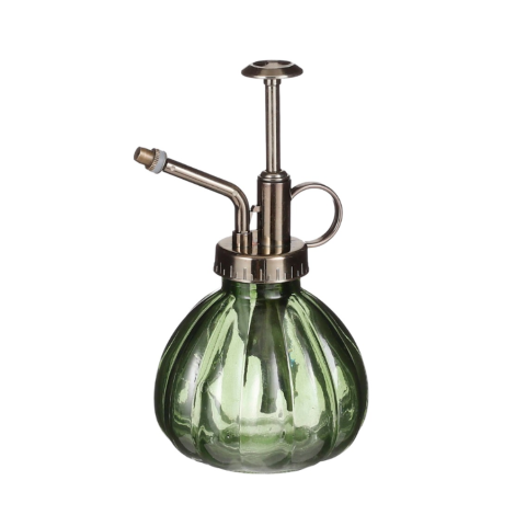 Vintage Glass Plant Mister Spray Bottle Green