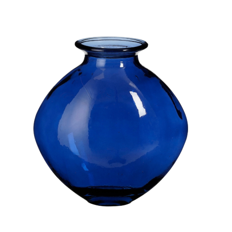 Suncoast Qin Outdoor Recycled Glass Vase- Blue