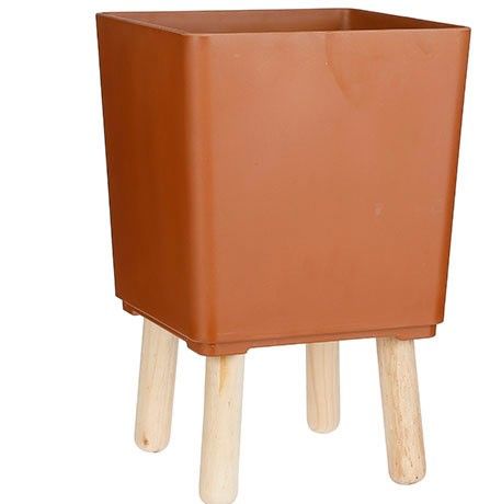 ORION OUTDSOOR SQUARE POT WITH STAND FOR PLANTERS BROWN-EDEL-1104656 SUNCOAST