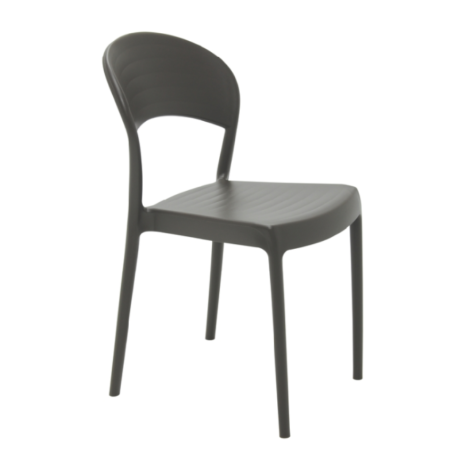 Sissi Armless Chair With Closed Backrest- Solid Back
