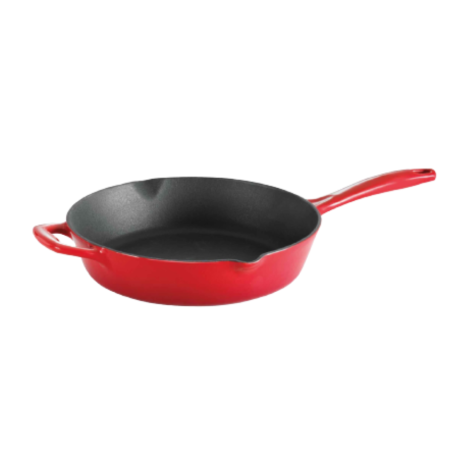 TRAMONTINA 10 IN SKILLET - CAST IRON-RED-NONSTICK ENAMELE COATING 