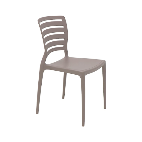 Sofia Armless Chair With Horizontal Backrest- Beige