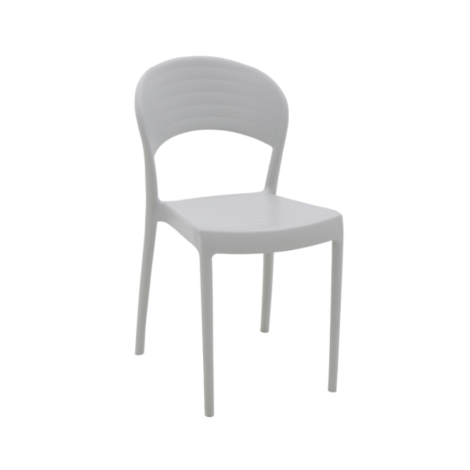 Sissi Armless Chair With Closed Backrest- Grey