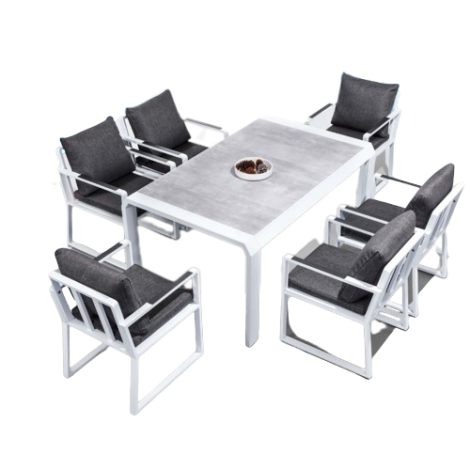 Exee Dining Set- 6 Seater - Grey
