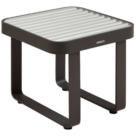 Airport Side Table Glass Top -Black/Grey