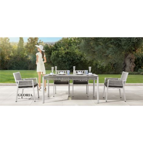 GLORIA DINING SET (1TABLE AND 6 CHAIRS) GREY-SUNCOAST
