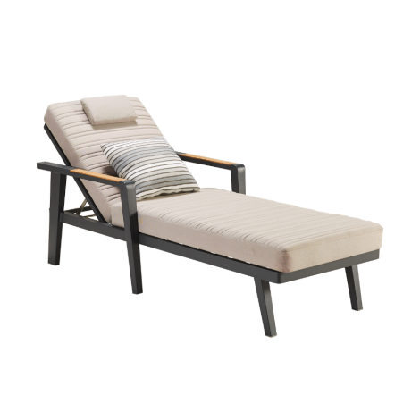 EMOTI SUNLOUNGER WITH OLEFIN FABRIC BLACK-HG-697751 