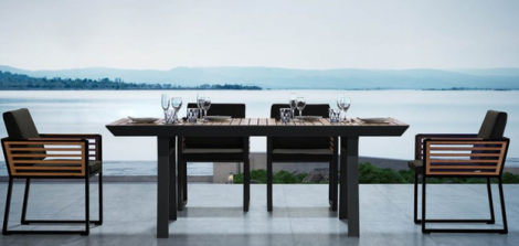 NEW YORK DINING SET (SINGLE TABLE WITH 6 CHAIRS) BLACK-SUNCOAST