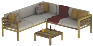 Fitt L-Shape Sofa Set With Coffee Table (Without Cushion) 