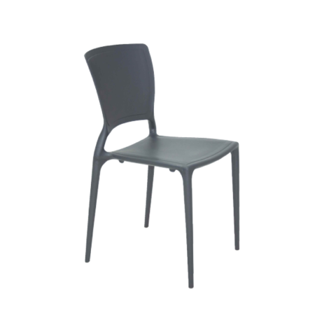 SOFIA DINING CHAIR ARMLESS SOLID BACK GRAPHITE