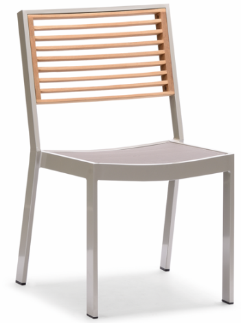 YORK DINING CHAIR -BROWN/BEIGE -ARMLESS