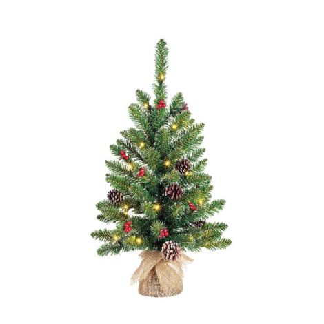 Creston Artificial Christmas Tree Led Battery Operated With Burlap 20  
