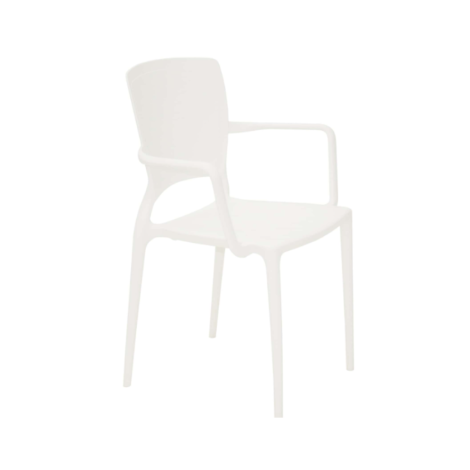 Sofia Armchair With Horizontal Backrest - White