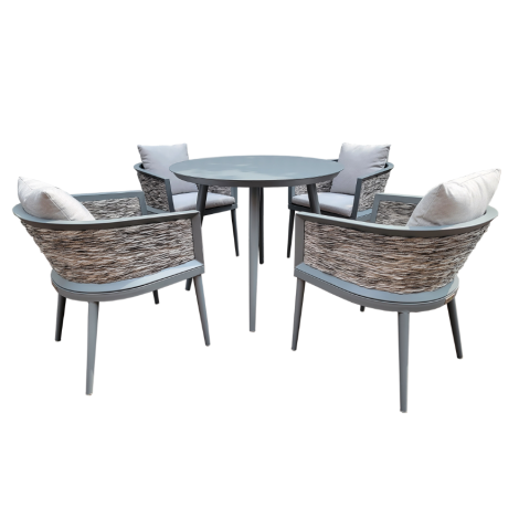 History Dining Set -4 Seater - Brown