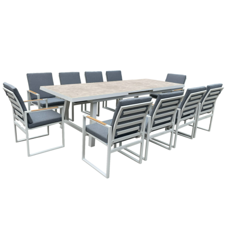 Juno Dining Set With Cushion White