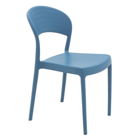 Sissi Armless Chair With Closed Backrest - Blue
