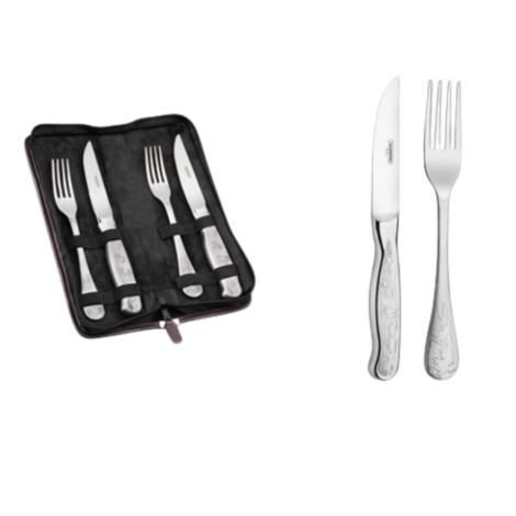 TRAMONTINA FLATWARE CLASSIC SET OF KNIFE AND FORK- STAINLESS STEEL - 4 PCS