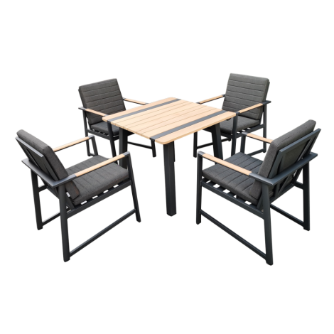 Vision Dining Set 4-Seater - Charcoal