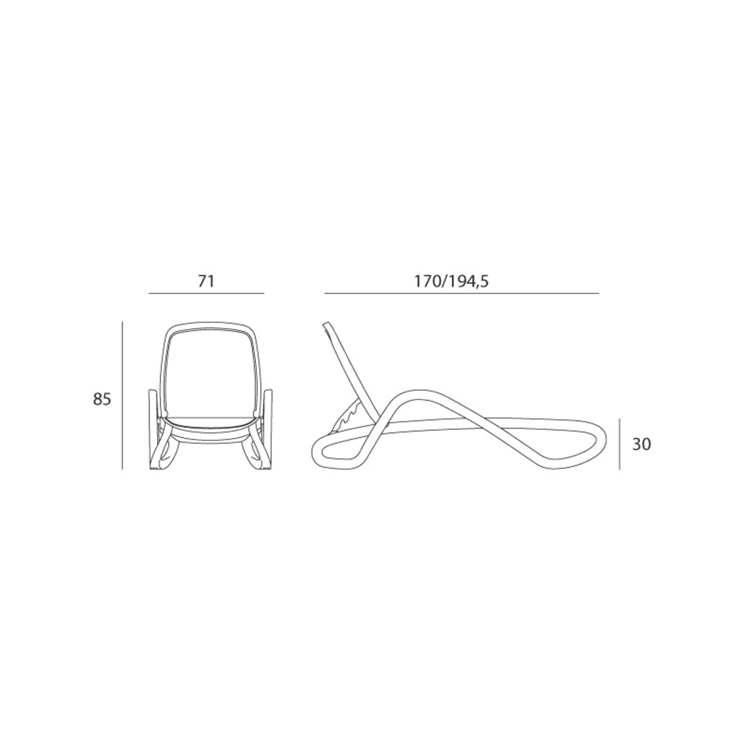 Alfa Sun Lounger - White/Beige