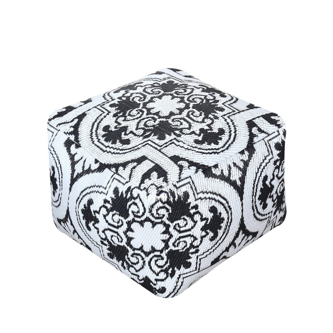 Deneb Pouf - Ivory / Charcoal