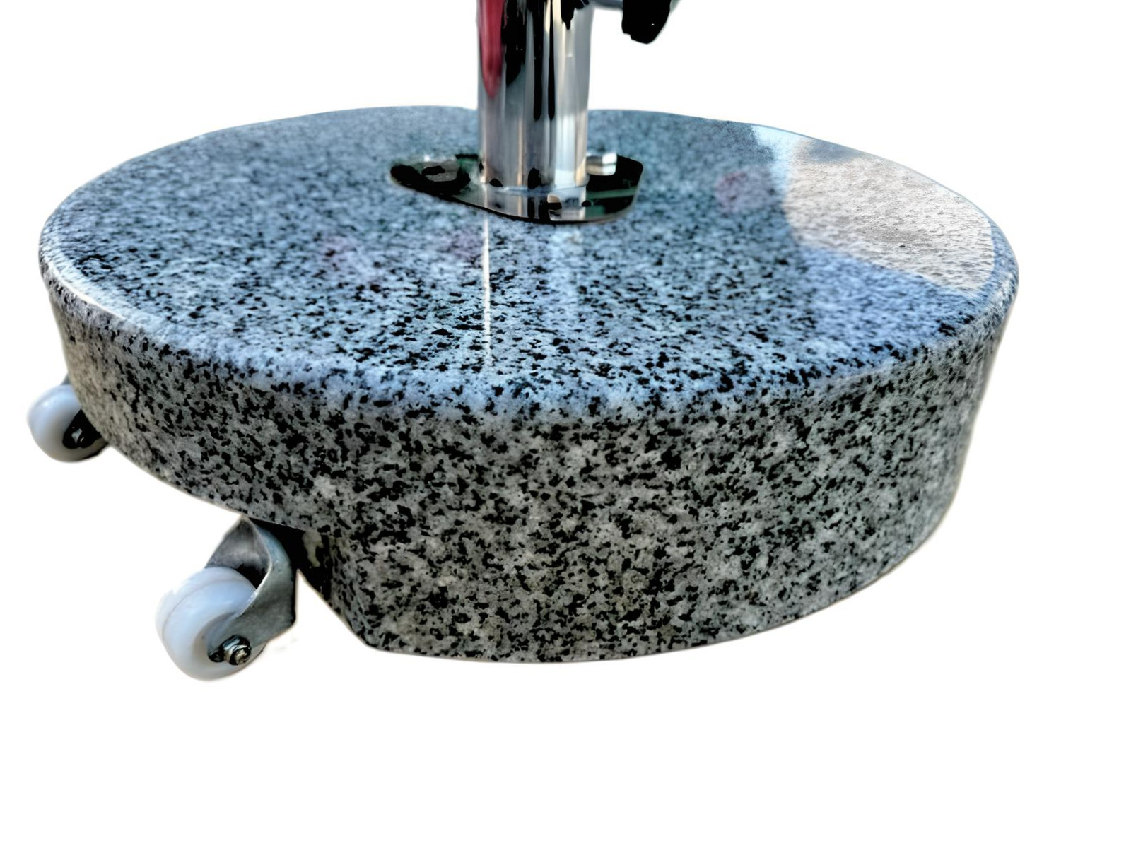 60Kg Round Granite Umbrella Base With Wheels - Grey