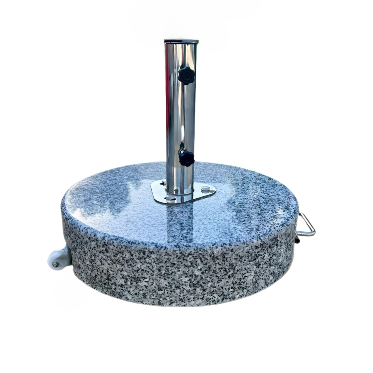 60Kg Round Granite Umbrella Base With Wheels - Grey