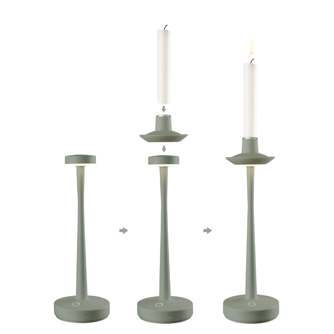 Villeroy & Boch Aarhus Table Lamp / Candle Holder - Olive Green