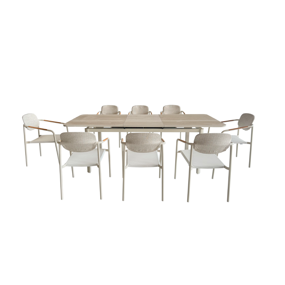Scarlett 8-Seater Dining Set - Ivory