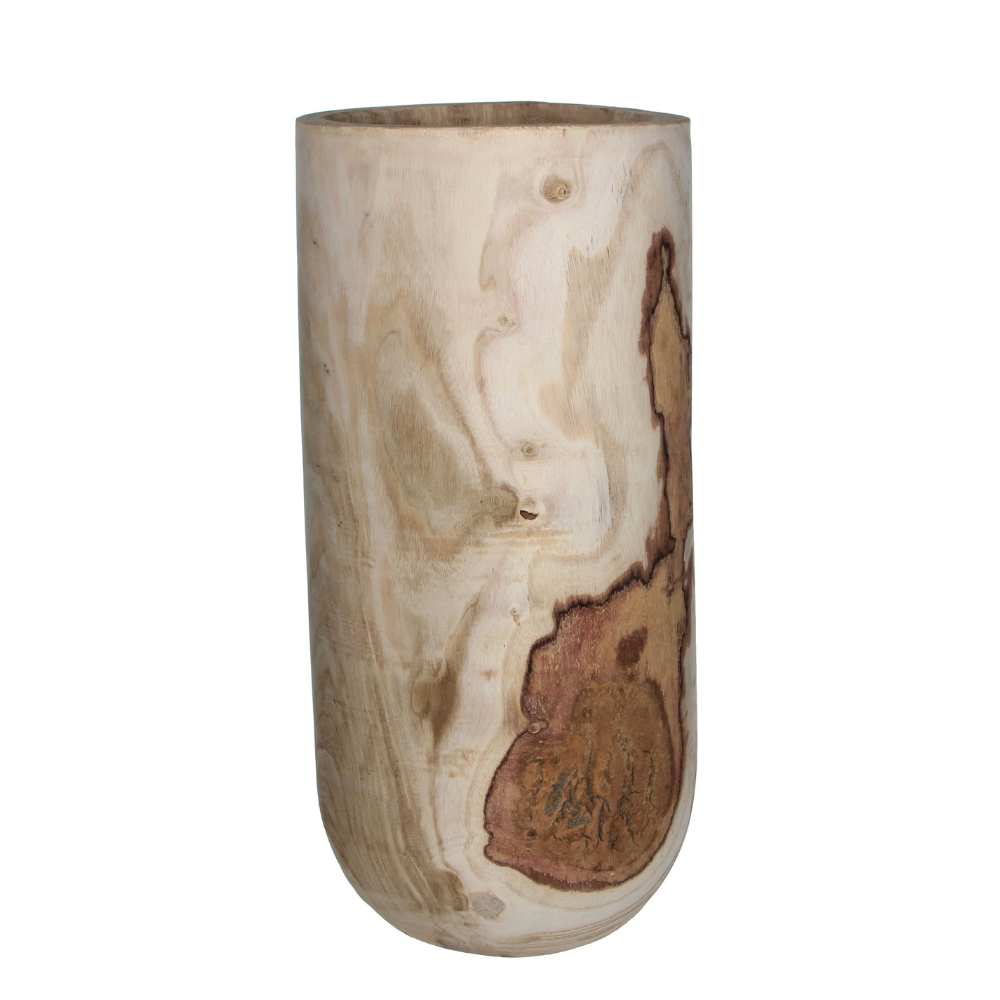 Pia Decor Wooden Vase - Light Brown