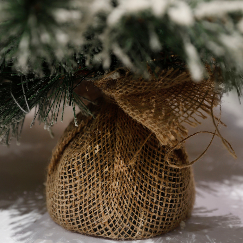  Dinsmore Artificial Christmas Tree With Frosted Burlap Frosted White