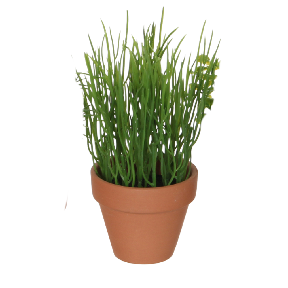 Artificial Herbs In Pot-Green 