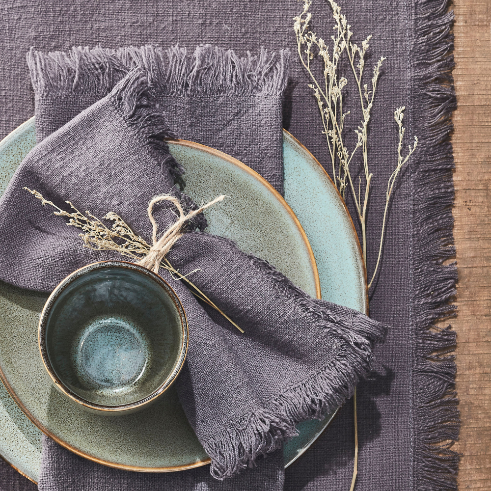 Xavie Napkin Grey Set Of 4 - Grey 