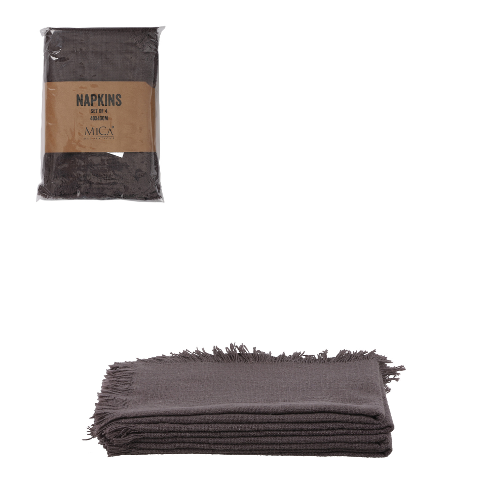 Xavie Napkin Grey Set Of 4 - Grey 