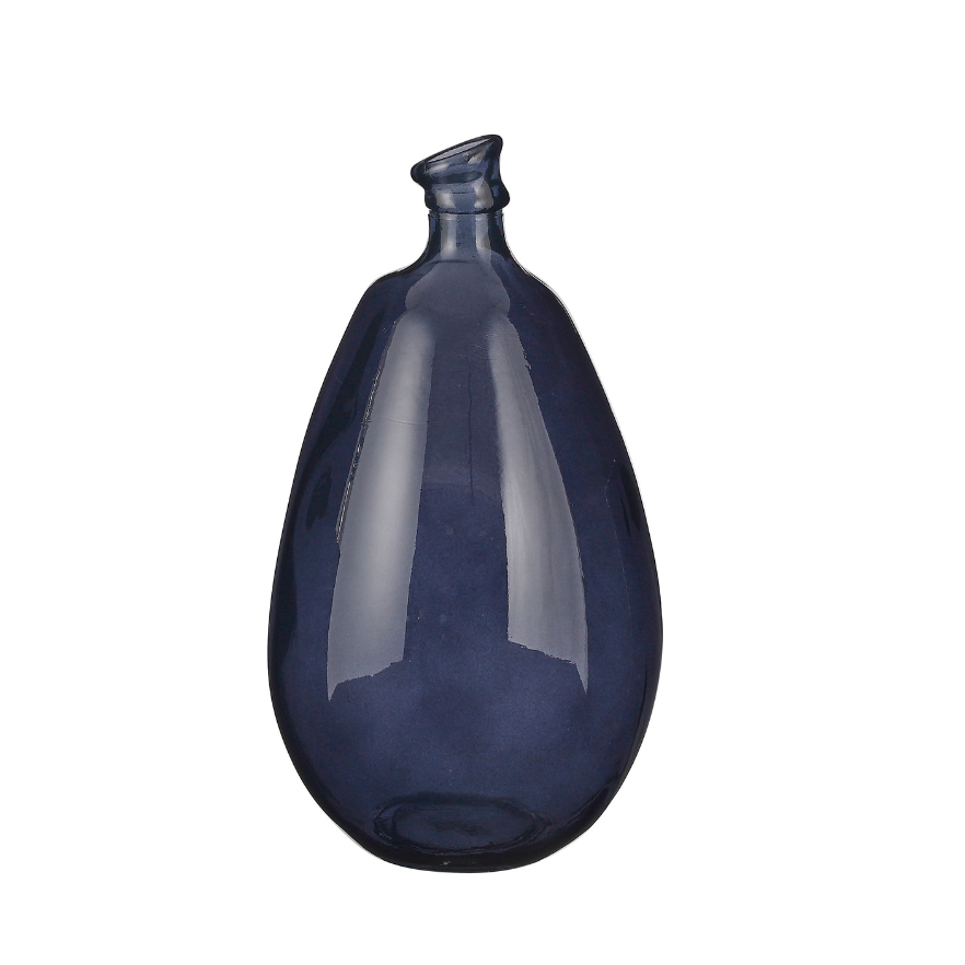 Pinto Outdoor Recycled Glass Vase- Black 