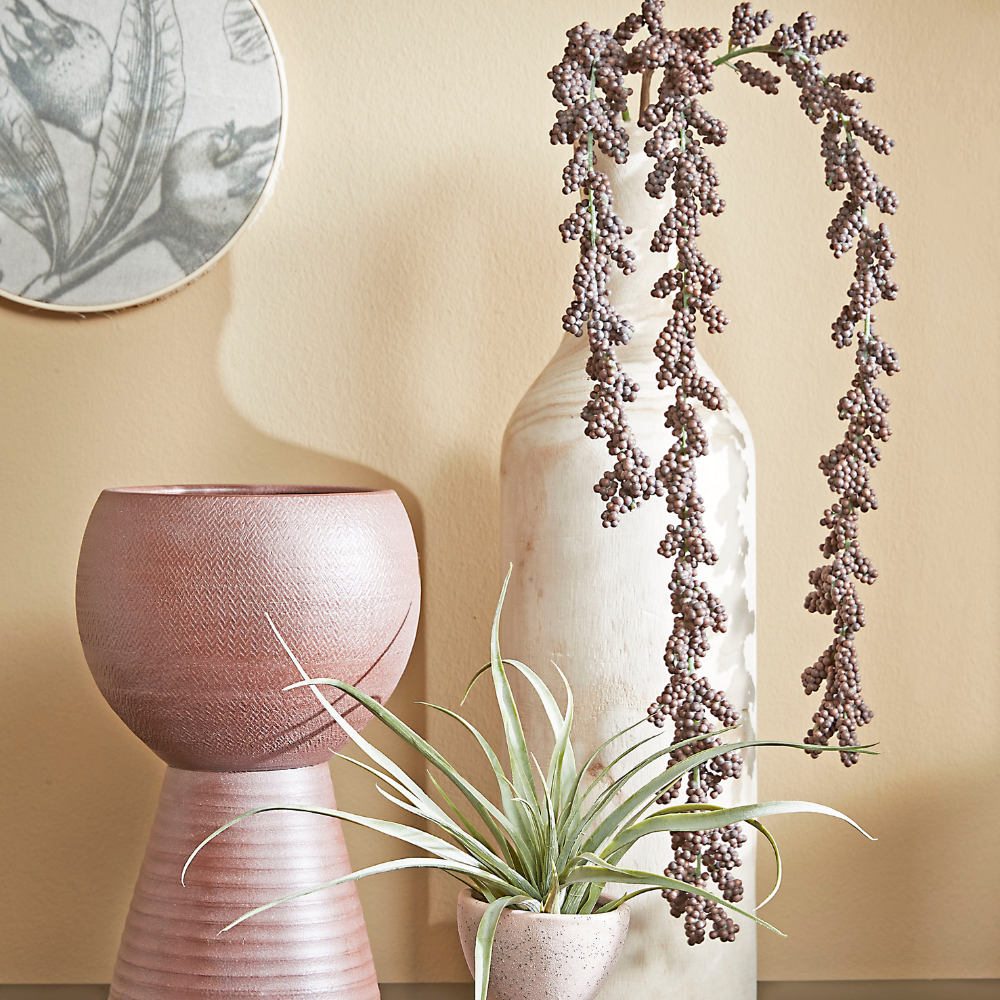 Pia Outdoor Wooden Vase - Light Brown 