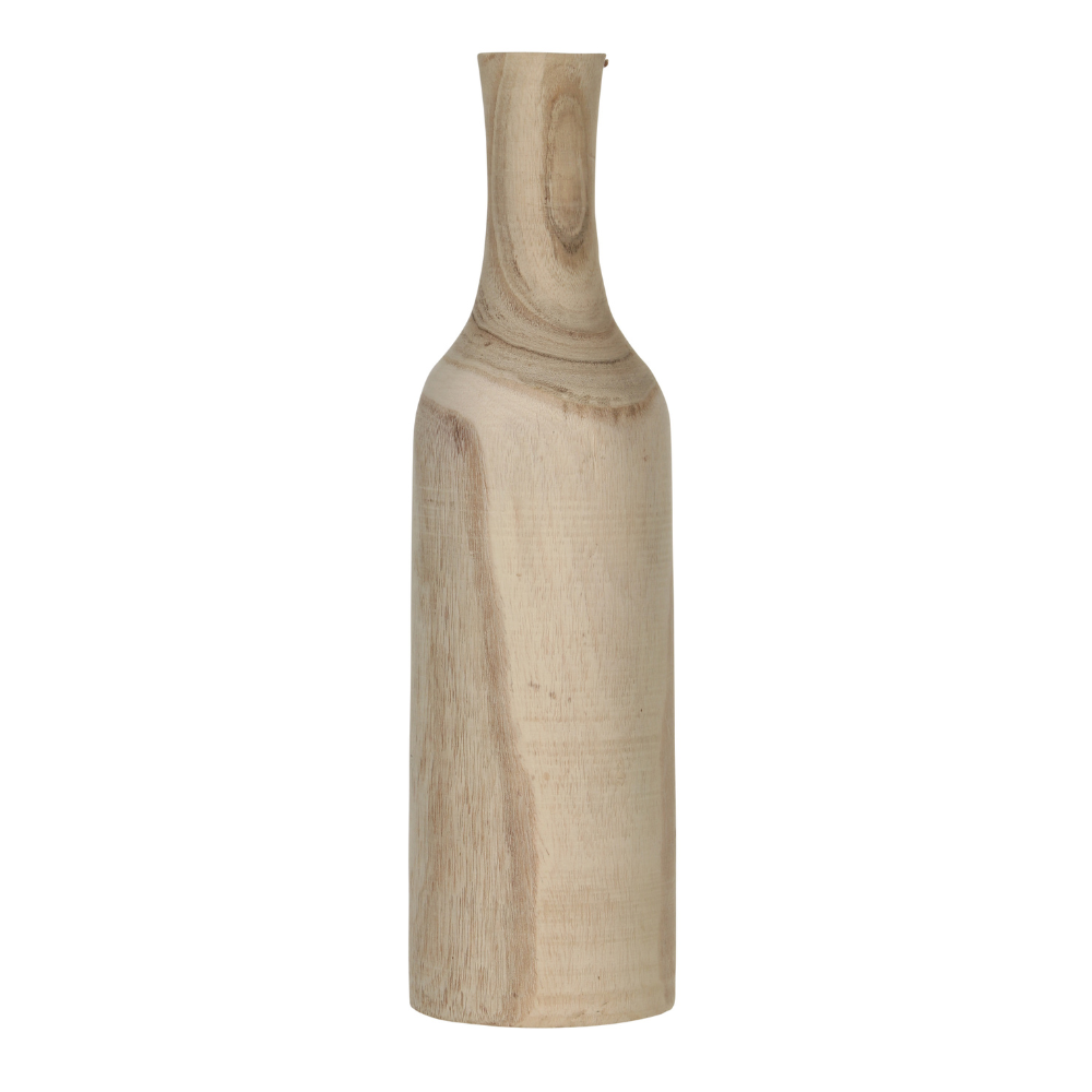 Pia Outdoor Wooden Vase - Light Brown 