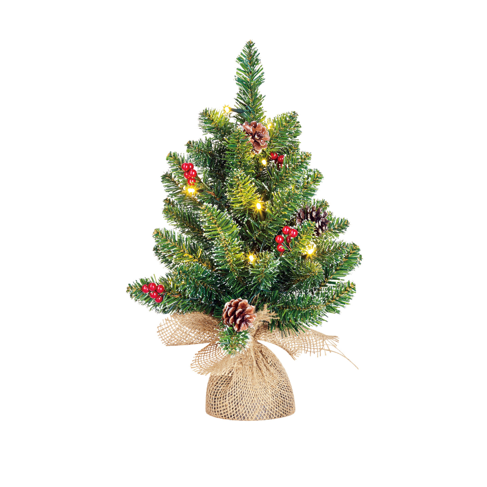 Crestona Christmas Tree Led Light Battery Operated With Burlap