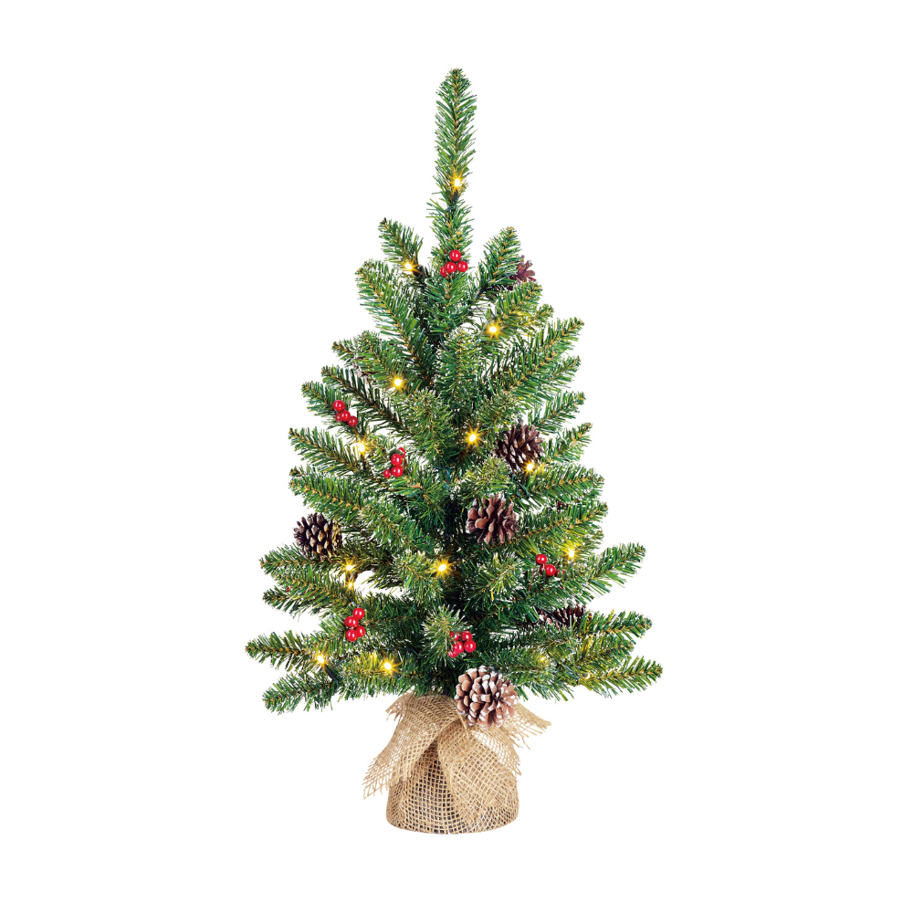 Creston Artificial Christmas Tree Led Battery Operated With Burlap 20 