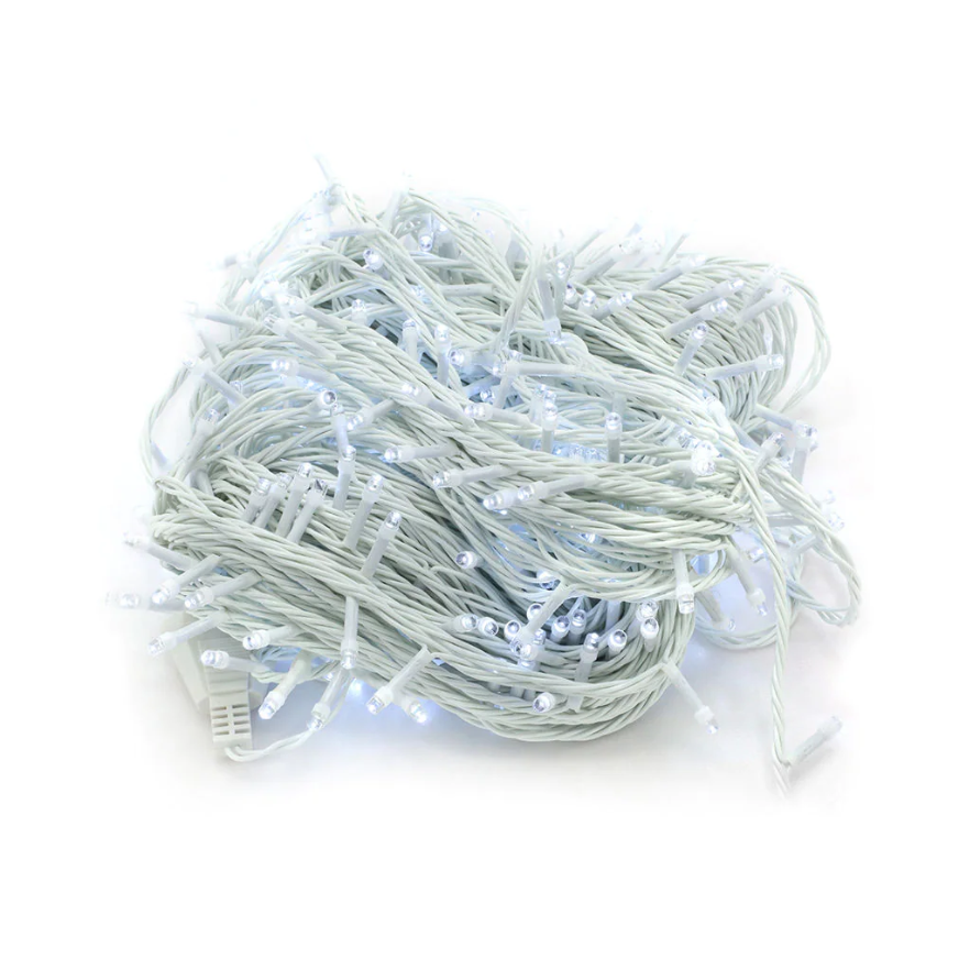 Snake Light Classic White 800 Led Ip44 (8 Function Controller) Black Wire