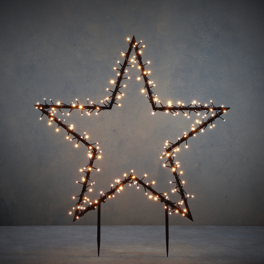Garden Star Light With Stake 225 Led Lights Warm White Includes 8 Functions