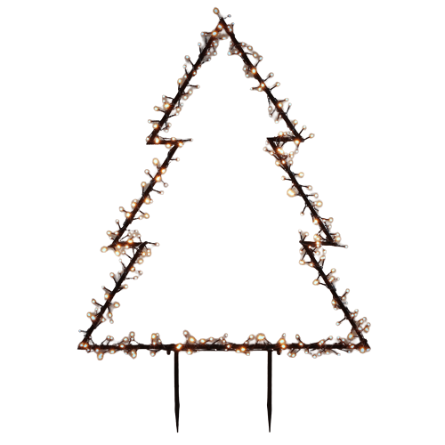 Garden Decorative X-Mas Tree Stake- 300 LED Warm White Lights-8 Functions