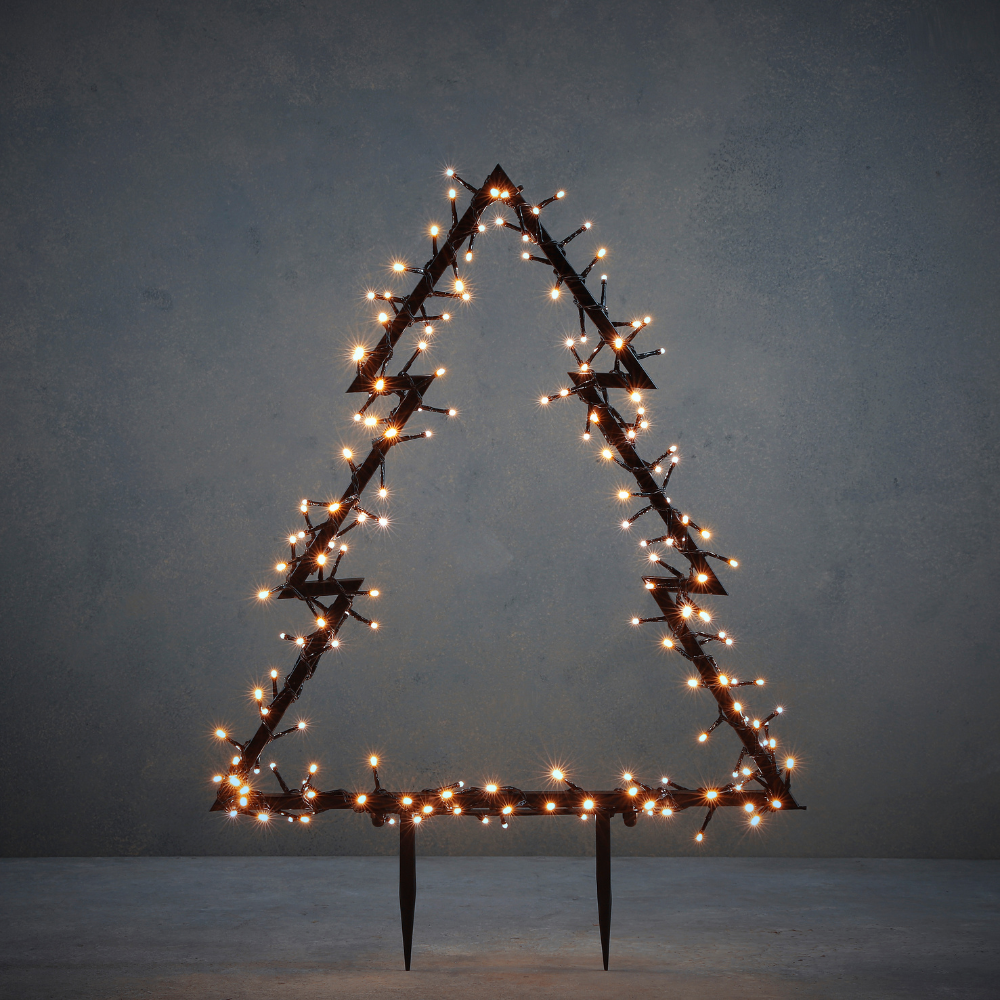 Garden Decorative X-Mas Tree Stake -175 LED Warm White Lights-8 Function