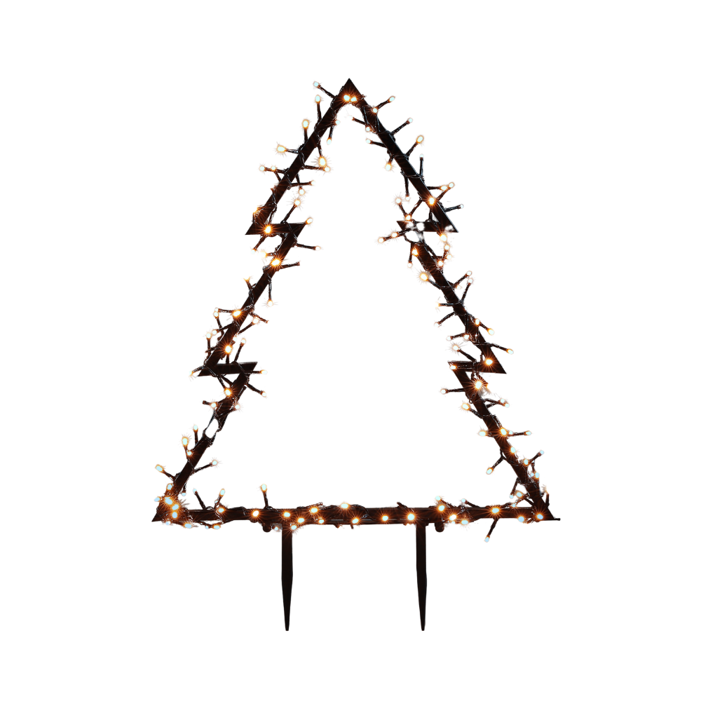Garden Decorative X-Mas Tree Stake -175 LED Warm White Lights-8 Function