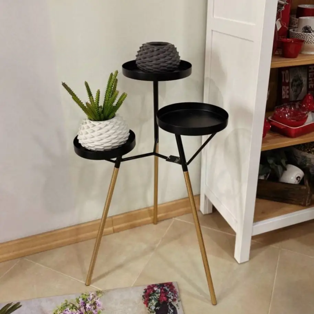 Poccolo Outdoor Side Table Three Armed- Black 