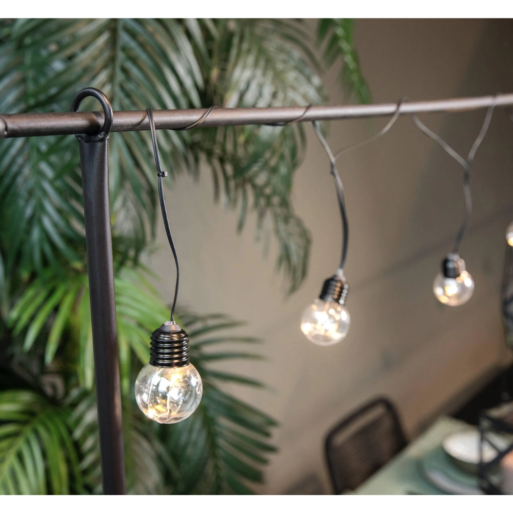 Table Hanger Lights Black With 10 Warm Led Bulbs