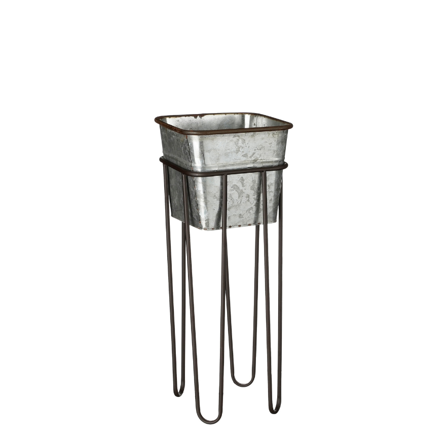 Pot on stand silver (S)
