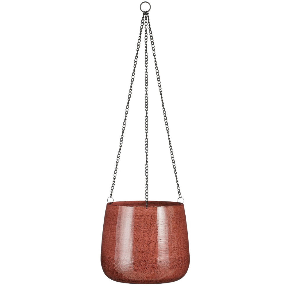 Benson Hanging Pot Planter (L) - Dark Red