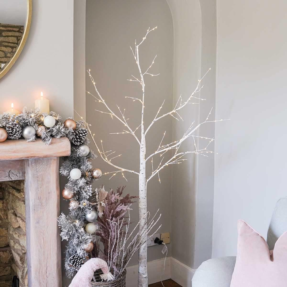 Birch Dried Tree Classic White With 400 Led And Timer