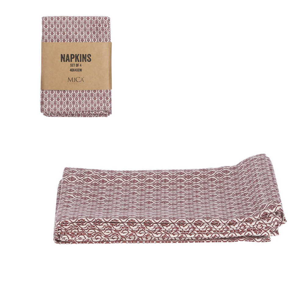 Badhi Napkin Set Of 4 Pcs-Brown