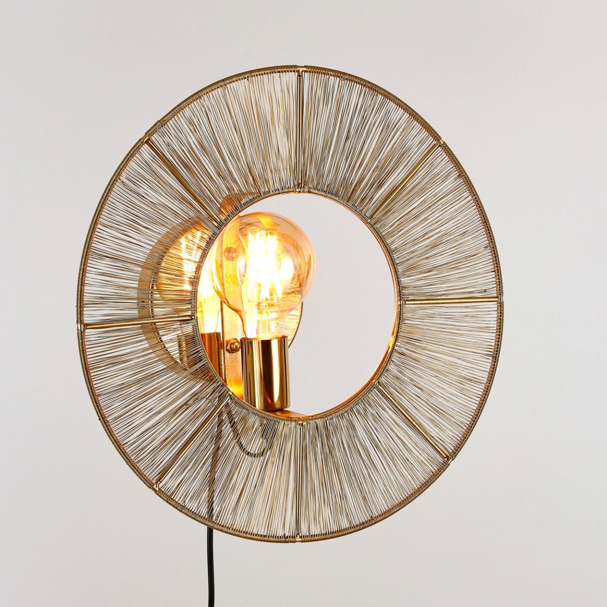 Bodil Modern Outdoor Round Wall Lamp Made Of Iron-Brown